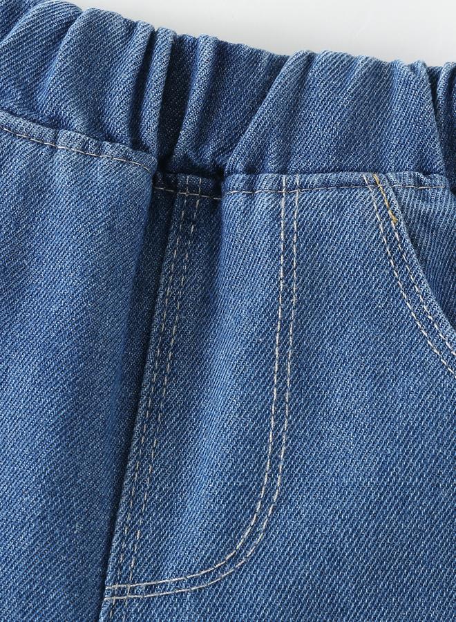 تايك تو بنطال جينز بأرجل واسعة ورقعة نجمة - Image 3